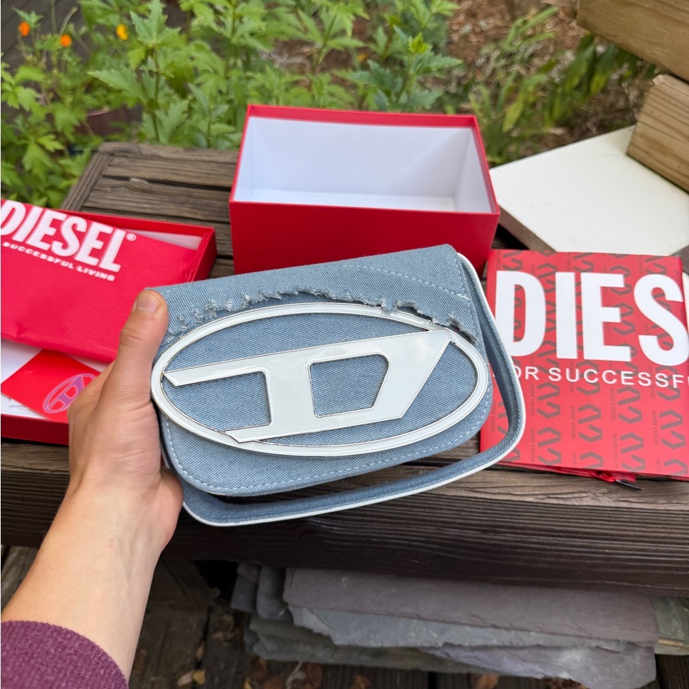 Diesel Light Blue Denim Crossbody Bag